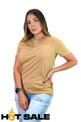 Camiseta Women Tommy Hilfiger Khaki Camiseta